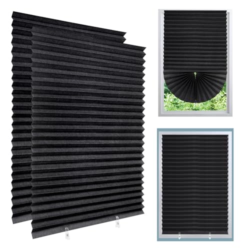 Zuimei - Persianas opacas temporales para pegar sin taladrar, para casa, dormitorio, cocina, baño, fácil de instalar con clips, 150 x 60 cm, UACOOKL3804