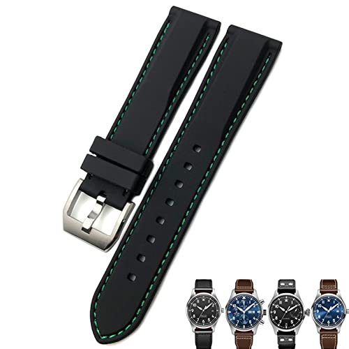 [KLVN] 20mm 21mm 22mm o[ VR ubN u[ voh IWC pCbg }[N 18 EHb` X|[c Xgbvp(Black green,22mm)