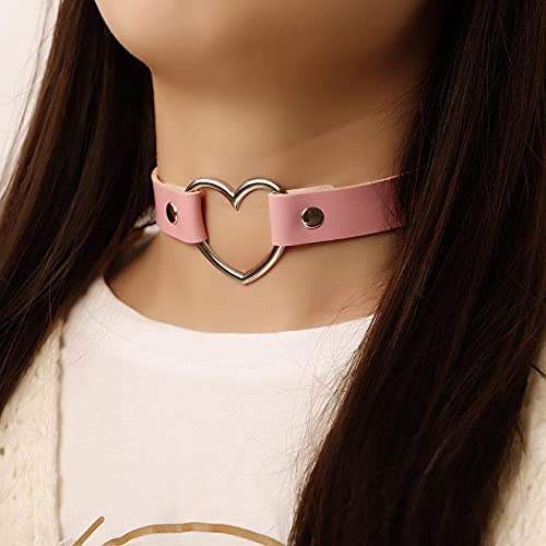 MILAKOO PU Leder Choker Damen Halsband gothtic Frauen Herz choker punk kragen herren pink