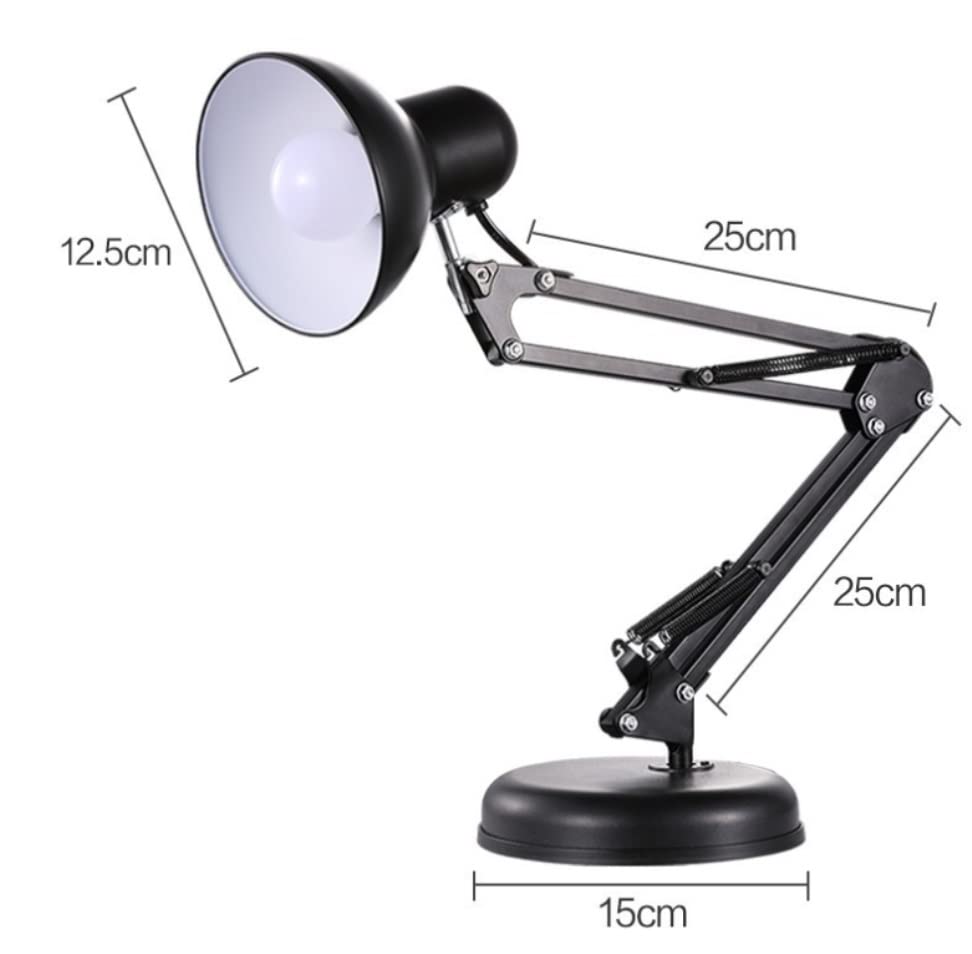 Habrur Klemmleuchte Schreibtischlampe Langarm-Klapp-Schreibtischlampe Eisen-Tischlampe Mit USB-Anschluss Schreibtischlampen Schlafzimmer Für Wohnzimmer Leselampe Klemmlampe (Blue : Blu)