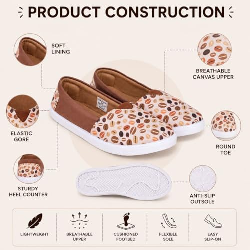 Image of TRASE Women's Printed Bellies - Lightweight Slip-On Ballerina Flats with Cushioned Footbed, Comfortable Anti-Skid Ladies Footwear for Casual, College & Office use