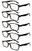 Eyekepper Reading Glasses with Spring Hinges for Women 5 Pack Black-red Frame Readers +3.00