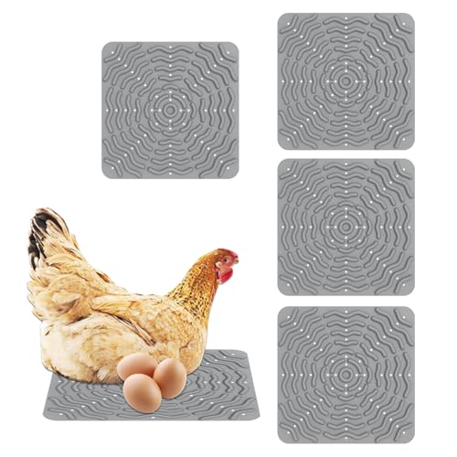 Alfombra de anidación genérica para aves de corral | Cubrecolchón para nido de Ponte | 4 piezas Alfombra de silicona reutilizable para granja, incubadora, pollitos, gallinas, patos, percha y