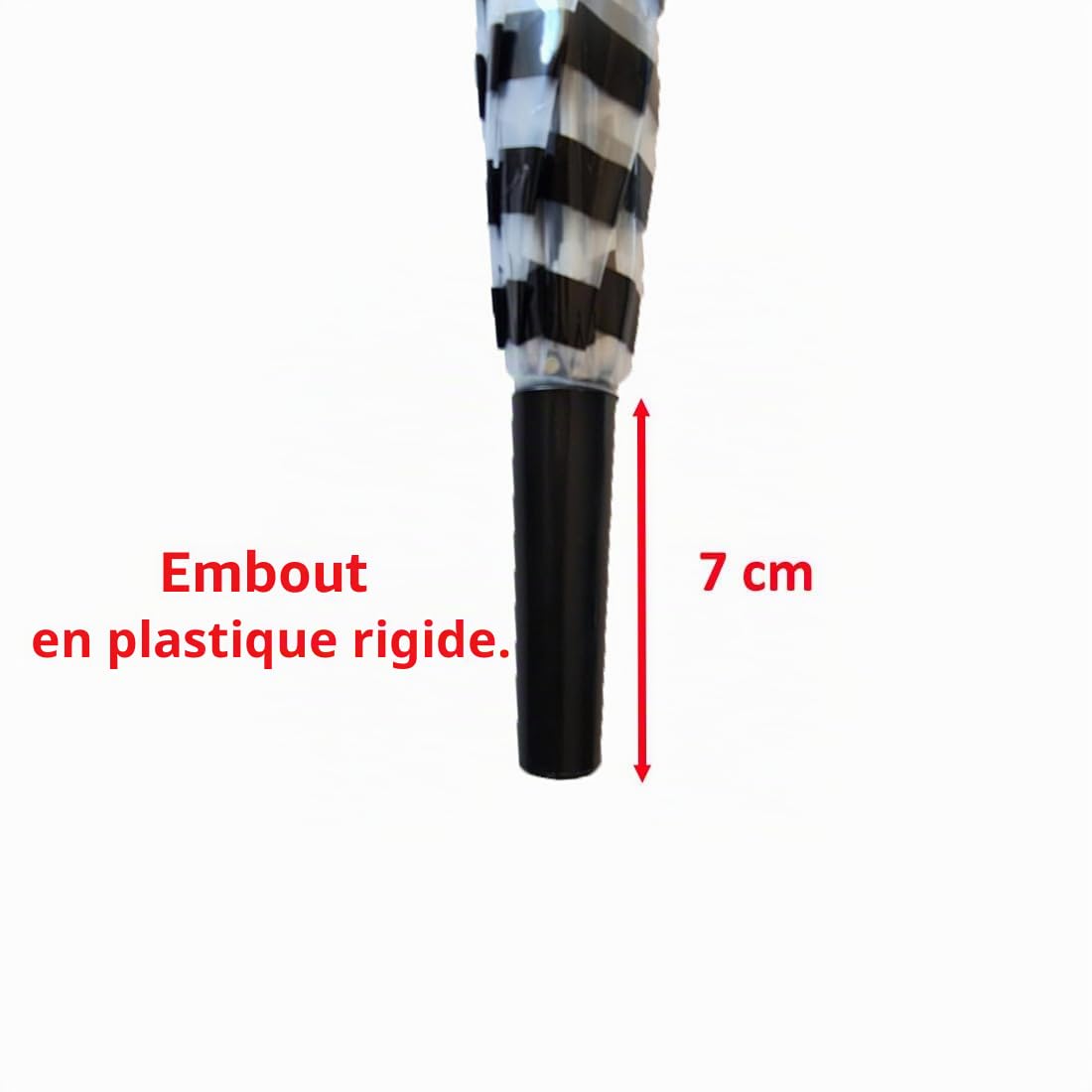GALLOTTI Grand parapluie de pluie à ouverture automatique, transparent, résistant 82 cm, rayé Nero