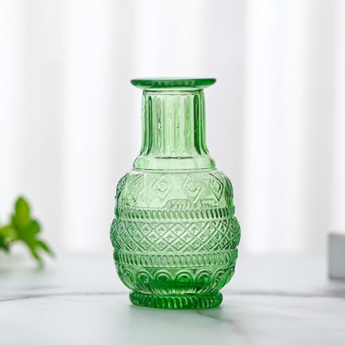 Jarrones de cristal vintage en pack de 2 para centros de mesa elegantes 8
