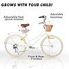 Glerc 26 Inch Beach Cruiser Bike, 6-Speed Hybrid City Bicycle for Girls Youth and Over 6 Years Old, Missy Bike with Wicker Basket & Lightweight, White #3