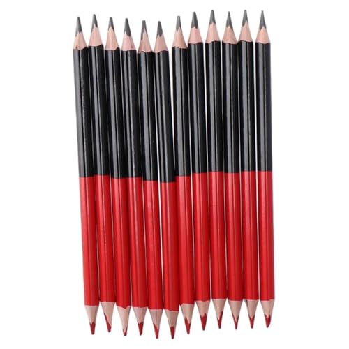 DREAMERS 携帯に便利な2色鉛筆12を六角軸に入れる学習テープリング用小学生は折れにくく耐久性があり、赤に適している。黒い鉛筆の学生やエンジニアなど "