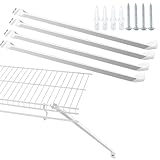 4 Pack 12 Inch Wire Shelf Brackets, Metal White Closet Support Bracket with Anchors and Screws Hidden Wall Shelves Bracket Wire Closet Shelving Accessories for Support Wire Closet Shelves Racks