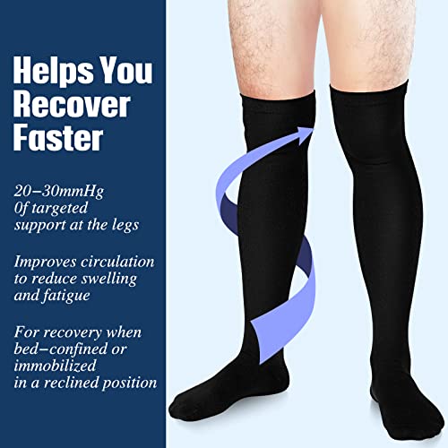 Sureio 6 Pairs Thigh High Men's Compression Socks 20-30 Mmhg Knee Compression Socks Xl Grip for Men and Women4