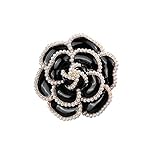 Flower Pearl Art Brooch - Elegant Black Flower Pin for Women's Wedding Banquet Party