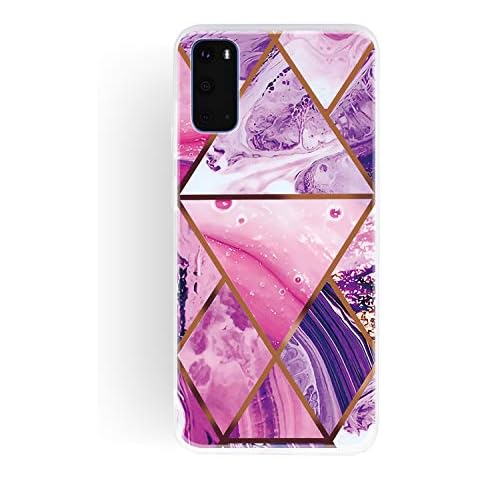 Everainy Compatible for Samsung Galaxy S20 Case Silicone Ultra Slim Funny Marble Pattern Soft Thin Bumper Protective Shockproof Pretty Rubber Cover (purple) Cover