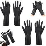 2 Paar Haarfärbe Handschuhe, Wiederverwendbare Latex Handschuhe, Wasserdichte, Rutschfeste, Strukturierte Latexhandschuhe Für Laborarbeiten, Küchenvorbereitung, Grillen, Malen, Gesundheitswesen