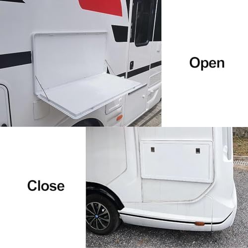 Table pliante murale extérieure noire 60x45 pour aménagement de van et camping-car - 4