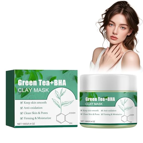 Máscara de Té Verde, Mascarilla Limpiadora Facial, Green Tea Deep Cleanser Mask, Mascarilla de Arcilla de té Verde, Hidratar Piel, Mejora La Sequedad de La Piel, Adecuado Para Todo Tipo De Pieles