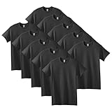 Gildan Men's 10-Pack Heavy Cotton Adult T-Shirt (G5000), Black, X-Large