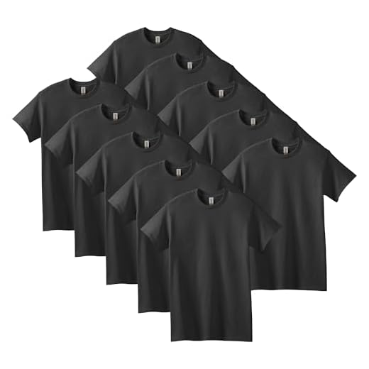 Gildan Mens Heavy Cotton T-Shirt, Style G5000, Multipack, Black (10-Pack), Large US