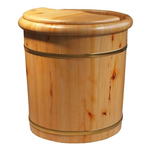 Balde de madera para spa de pies con cubierta