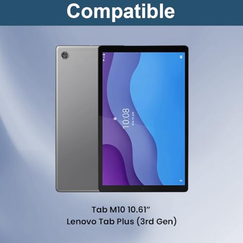 Image of Keyboard Case for Lenovo Tab M10 Plus 3rd Gen 10.61 inch (TB125FU, TB128FU, TB128XU) Folio Cover Trackpad, 7 Color Backlit, Magnetically Detachable Keyboard, Pencil Holder, Auto Sleep Mode