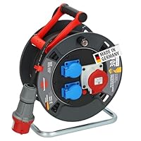 Brennenstuhl Garant CEE 1 V2 IP44 Kabeltrommel (CEE-Kabeltrommel mit 30m Kabel in schwarz, ständiger Einsatz im Außenbereich IP44, Made in Germany)