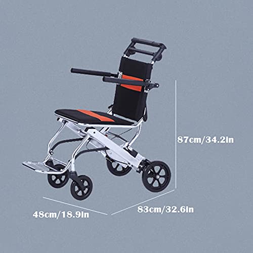 Silla de ruedas de aluminio pequeña y carro de transporte compacto para discapacitados 3
