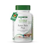 fairvital Roter Reis Komplex, 90 Kapseln, HOCHDOSIERT, mit 2,94mg Monacolin K, Chrom, Artischoken-, Schisandra-, Granatapfel- & Sojabohnen-Extrakt, VEGAN
