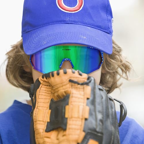 Image of X-TIGER Polarized Youth Baseball Sunglasses UV400 Kids Sunglasses Boys Girls 8-12 Youth for Softball Cycling Sports Glasses