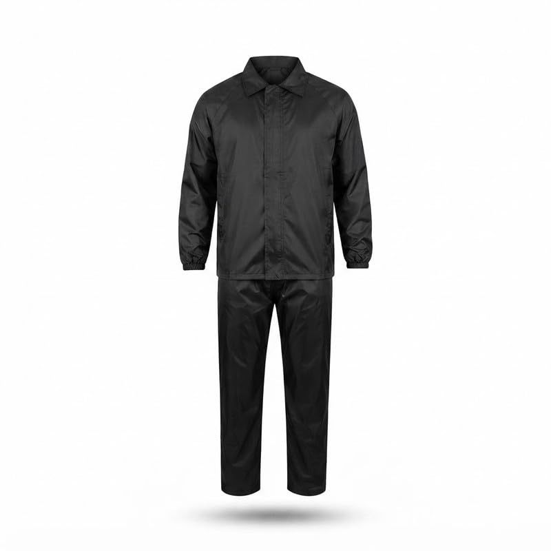 elevea 𝟏 𝐘𝐞𝐚𝐫 𝐖𝐚𝐫𝐫𝐚𝐧𝐭𝐲 Waterproof Rain Suit for Men, Two Piece Raincoat Jacket & Trouser Set, Lightweight Reusable Rainwear for Motorcycle Riding, Trekking-picture-19