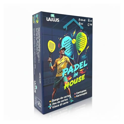 Lailus Padel in House - Juego de Cartas Padel - Juegos de Mesa Deportivos - Juegos de Mesa Adultos - Ideas Regalo - Regalos Frikis de Pádel - Adolescentes Regalos Originales