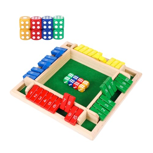 Shut The Box Juego de Mesa 2-4 Jugadores de Madera miniatura 1