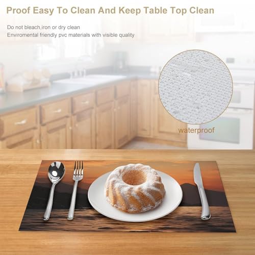 Set de table antidérapant lavable pour repas de famille et décoration de table nature