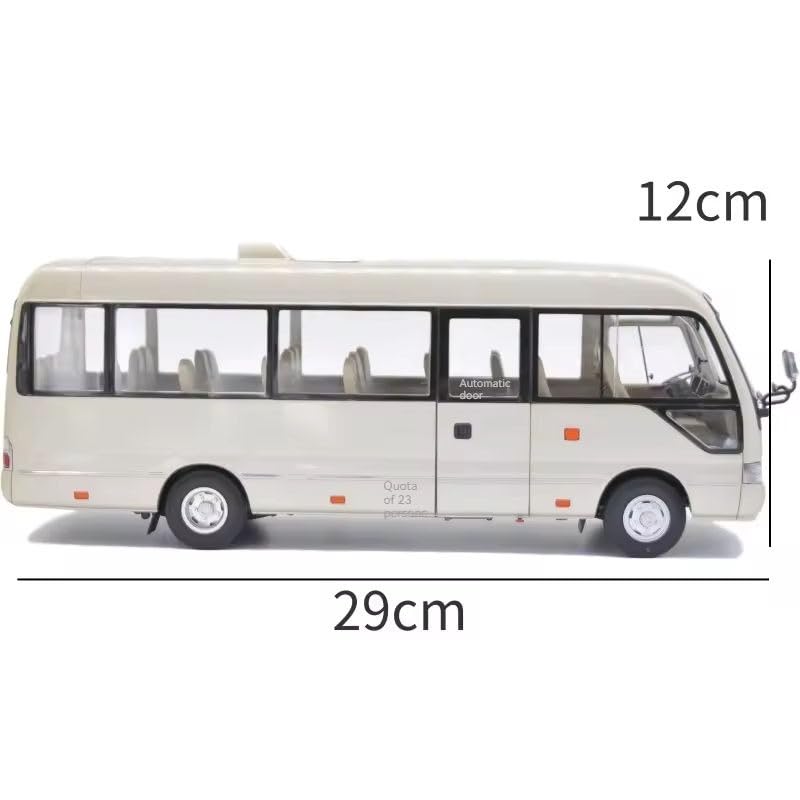 Image of 1.24 Scale Toyo ta Coaster Bus Exclusive Alloy Metal Pull Back Die-cast Model with Sound Light Mini Auto Toy for Kids Metal Model Toy with Sound and Light. (1.24 Scale -Golden)