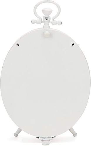 Miniatura 7 de NIKKY HOME Reloj de mesa vintage, reloj de mesa blanco de metal, reloj de escritorio retro sin tictac, funciona con pilas, relojes antiguos sin