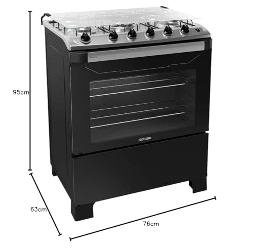 Fogão 5 Bocas a Gás Itatiaia New Dream com Tripla Chama e Acendimento Automático Preto Bivolt