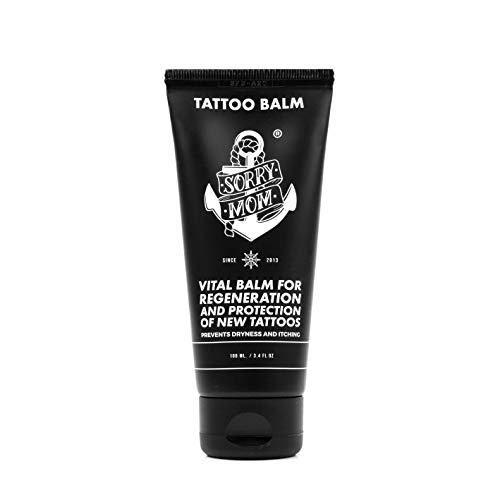Sorry Mom Tattoo Balm & Aftercare Cream - Tattoo Salve for Healing & Protection of New Tattoos - Tattoo Ointment & Moisturizer - Soothes & Regenerates Skin for Long-Lasting Tattoo Aftercare (3.4 oz)
