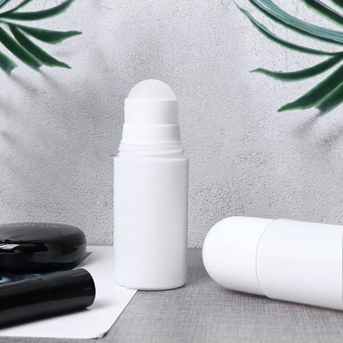 5 Stück Deoroller Zum Befüllen,Roll On Flasche Leer,Kunststoff Roller Flaschen Nachfüllbare,Sonnencreme Applikator Nachfüllbar,Deo Sonnencreme Roller für ätherische öle,Hautpflegeprodukte,Parfüm(50ml)