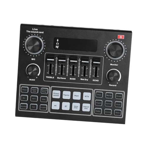 Parliky Versatile Live Sound Card with Voice Changer Dual Device Support for Streaming Sound Effects Long Battery Life Professional Audio Mixer for Mobile and Computer
