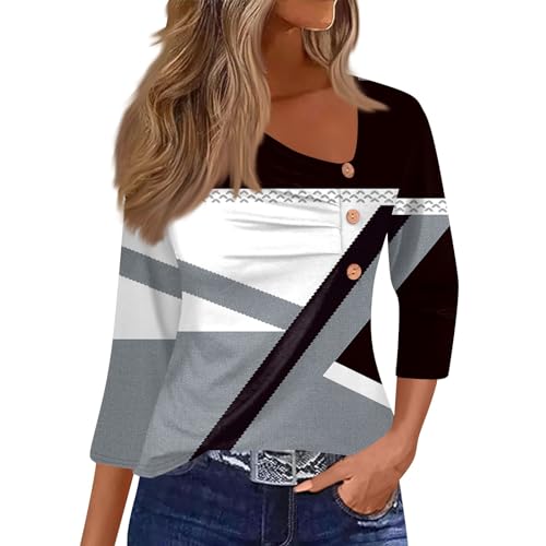 SCBFDI Today'S Deals of The Day, Blusa Verano Mujer Camisetas Tallas Grandes Mujer Manga 3/4 Blusa Social Feminina Camiseta Amarilla Mujer Manga Larga Blusas de Mujer Elegantes Rojo Blusa Blanca