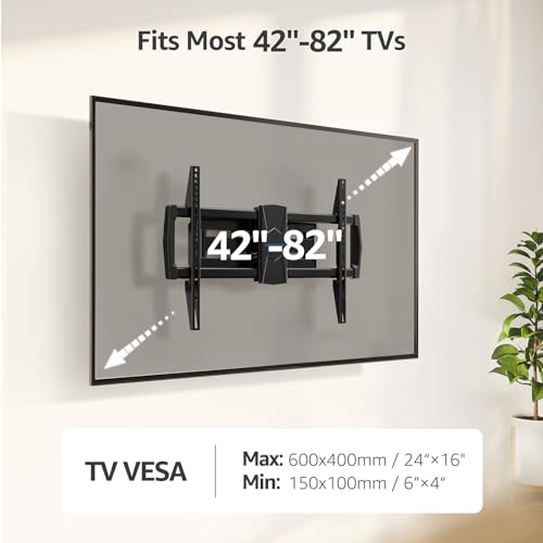 image for MOUNTUP Full Motion TV Wall Mount for Most 42-82 inch TVs, Wall Mount 