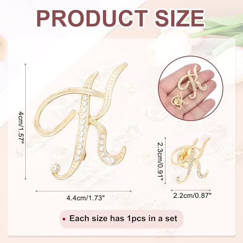 Image of PATIKIL Rhinestone Letter Brooch Pins, Initial Rhinestone Alphabet Letter Lapel Badges Pin for Women Men Suits Dress Coat