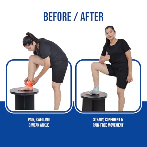 Image of Leeford Neoprene Ankle Wrap & Support for Men & Women | Adjustable Ankle Brace, Pain Relief Band, Compression for Injury Recovery, Swelling & Sports, Foot & Heel Support
