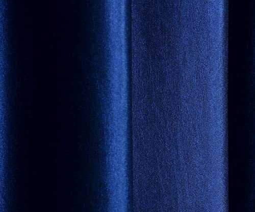 Image of Curtains 9 Feet Long for Living Room - Long Door Curtains Set 1 Pcs Panel, Solid Parda for Home Decor & Office Blue Colour 9 feet (48 x 108 Inch) - 1 Pcs