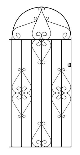 Classic Tall Metal Scroll Garden Gates 914mm GAP X 1830mm High galvanised wrought iron gate CBZP42