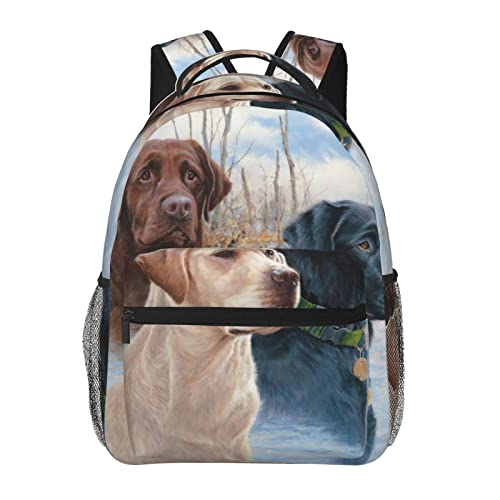Sac d'école avec port de charge USB Labrador Dog durable et confortable grande capacité