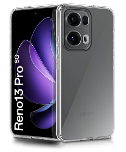 Image of WOW IMAGINE Transparent Back Cover Case for Oppo Reno 13 Pro 5G | Raised Bumps for Full Device & Camera Protection Shockproof TPU Silicone Back Case Mobile Cover - Transparent