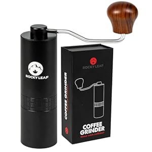 Manual Coffee Grinder, Capacity 25g with Adjustable Stainless Steel Burr Coffee Grinder Manual, Faster Grinding Espresso to Coarse for Office, Home (Brush)