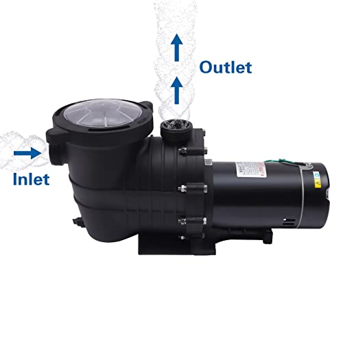 TITIDU HBP1500 Swimming Pool Pump In/Above Ground & Motor Strainer Filter Basket?2HP 110V Swimming Pool Pump 118.8GPM Filter 3450r/min