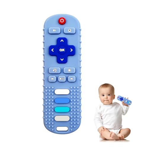 YAPROMO Baby Teething Toys,Reomte Teether Toys, Silicone Chew Toy for Babies 18+ Months, Remote Control Shape Teething Toys, Early Educational Toy BPA Free &amp; Refrigerator Safe