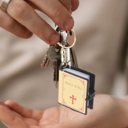 Amosfun Lot de 2 Porte-Clés Livre Biblique Miniature Mini Pendentif Religieux Décoration Suspendue pour Cartable Pochette Portefeuille Cadeaux – vue 9