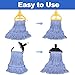 HiBaby 4 Pack Commercial Mop Head Replacement, Heavy Duty Mop Head Commercial Replacement for General and Floor Cleaning, Wet Industrial Blue Cotton Looped End String Head Refill (Blue)