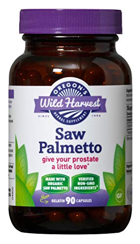 Oregon's Wild Harvest Saw Palmetto Organic Capsules, 90 Count vegetarian capsules, 1170mg